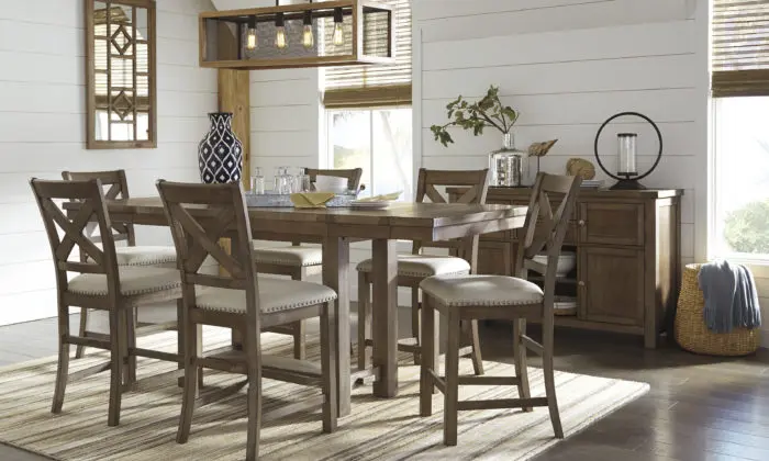 Moriville Pub Dining Room Set D631-32-124(6)-60-R400871