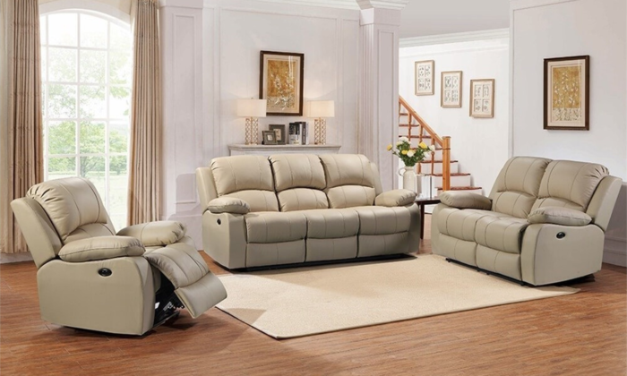 Winnfield 3 piece living room set Leather Italia
