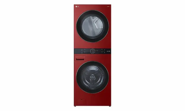 LG - 4.5 Cu. Ft. HE Smart Front Load Washer and 7.4 Cu. Ft. Electric Dryer WashTower with Steam and Built-In Intelligence - Candy Apple Red