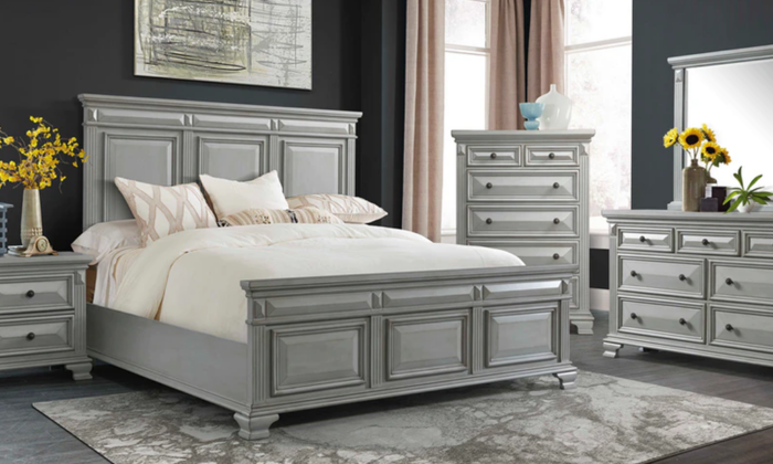 Calloway Grey 6 Piece King Bedroom Set