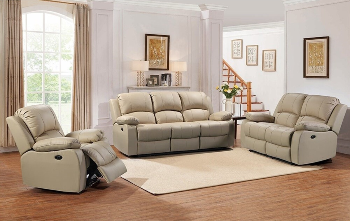 Winnfield 3 piece living room set Leather Italia