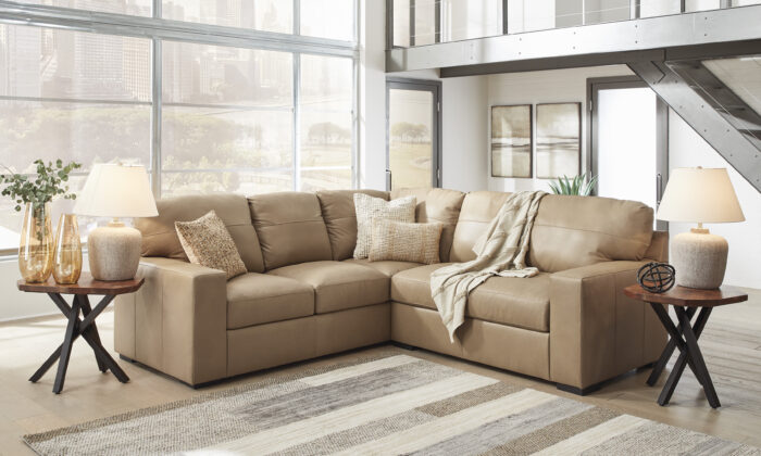 Bandon 2 Piece Sectional with genuine leather upholstery and contemporary design
